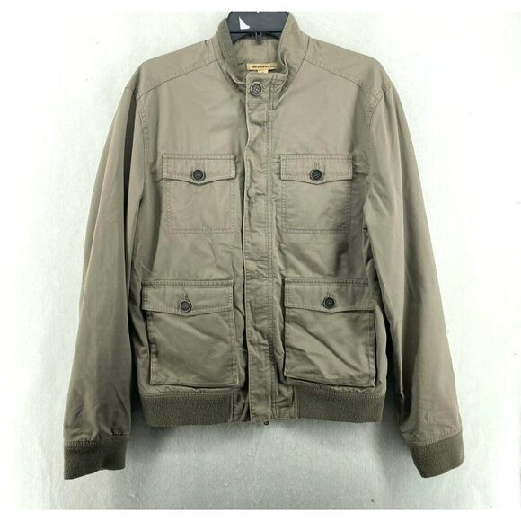 John Varvatos Other - John Varvatos USA Jacket Men's Sz M Brown Gray Full Zipper 4 Pockets Ribbed Hem
